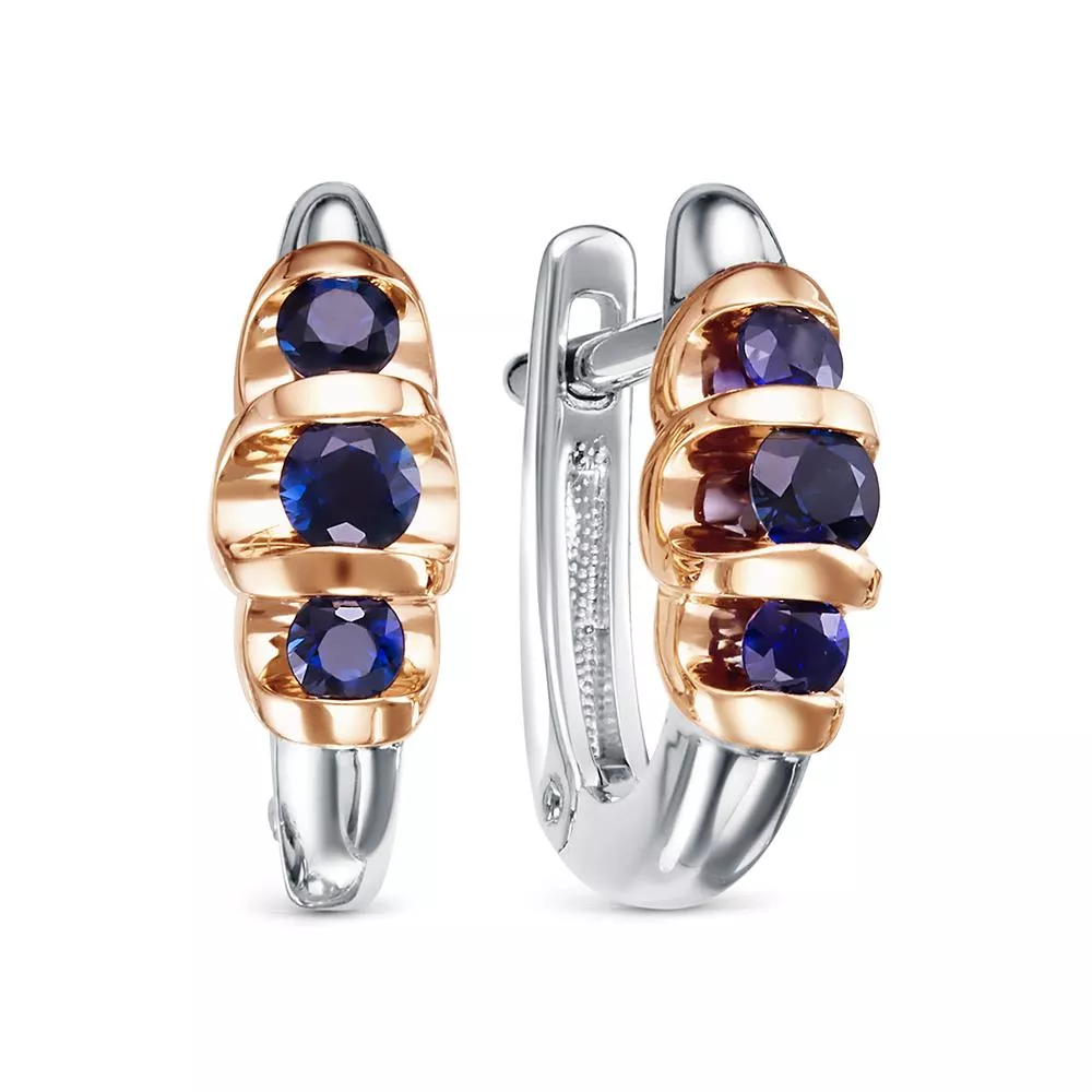 Серьги из белого золота с сапфиром V27812521000