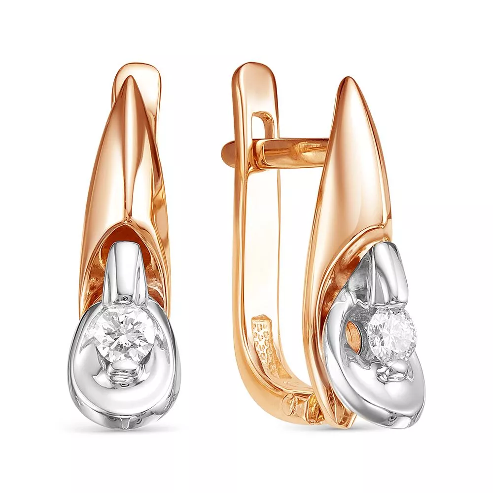 Серьги из красного золота с бриллиантом V24101510000