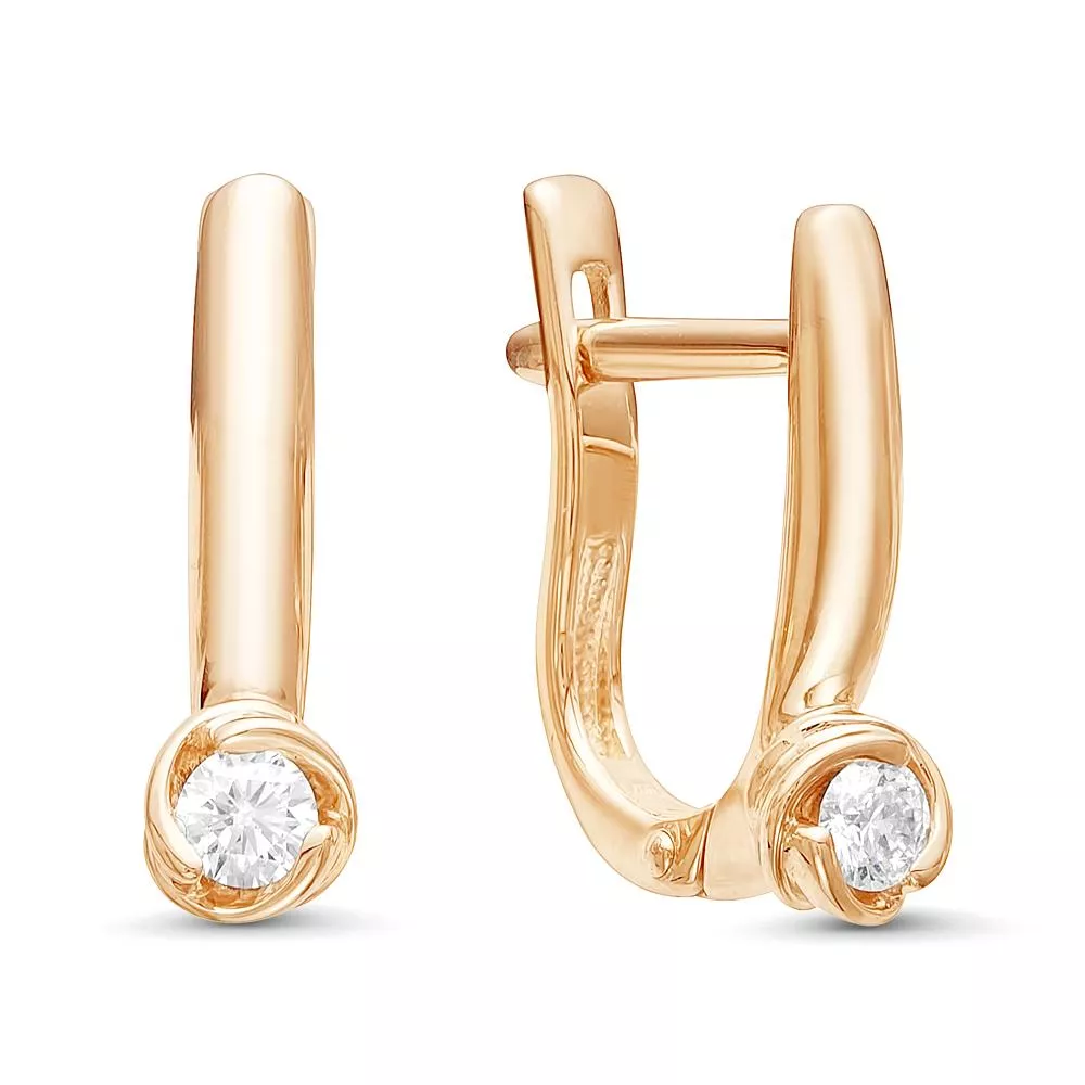 Серьги из красного золота с бриллиантом V20351500000