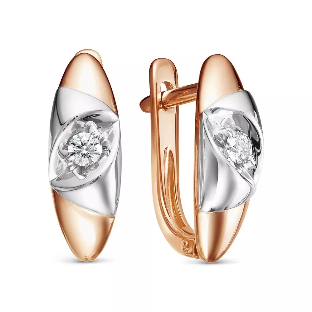 Серьги из красного золота с бриллиантом V27651510000