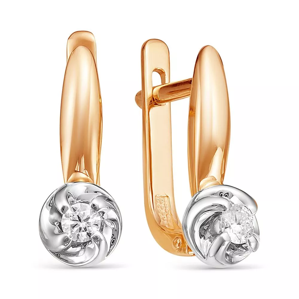 Серьги из красного золота с бриллиантом V24171510000