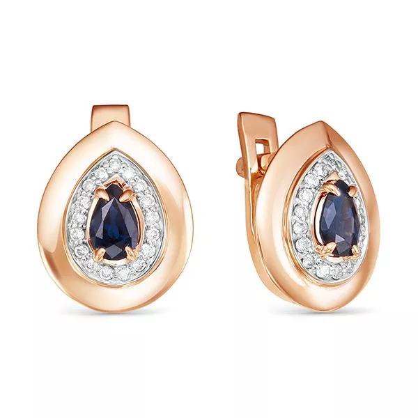 Серьги из красного золота с сапфиром V21481510300
