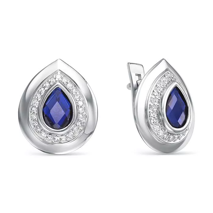 Серьги из белого золота с сапфиром V20902511600