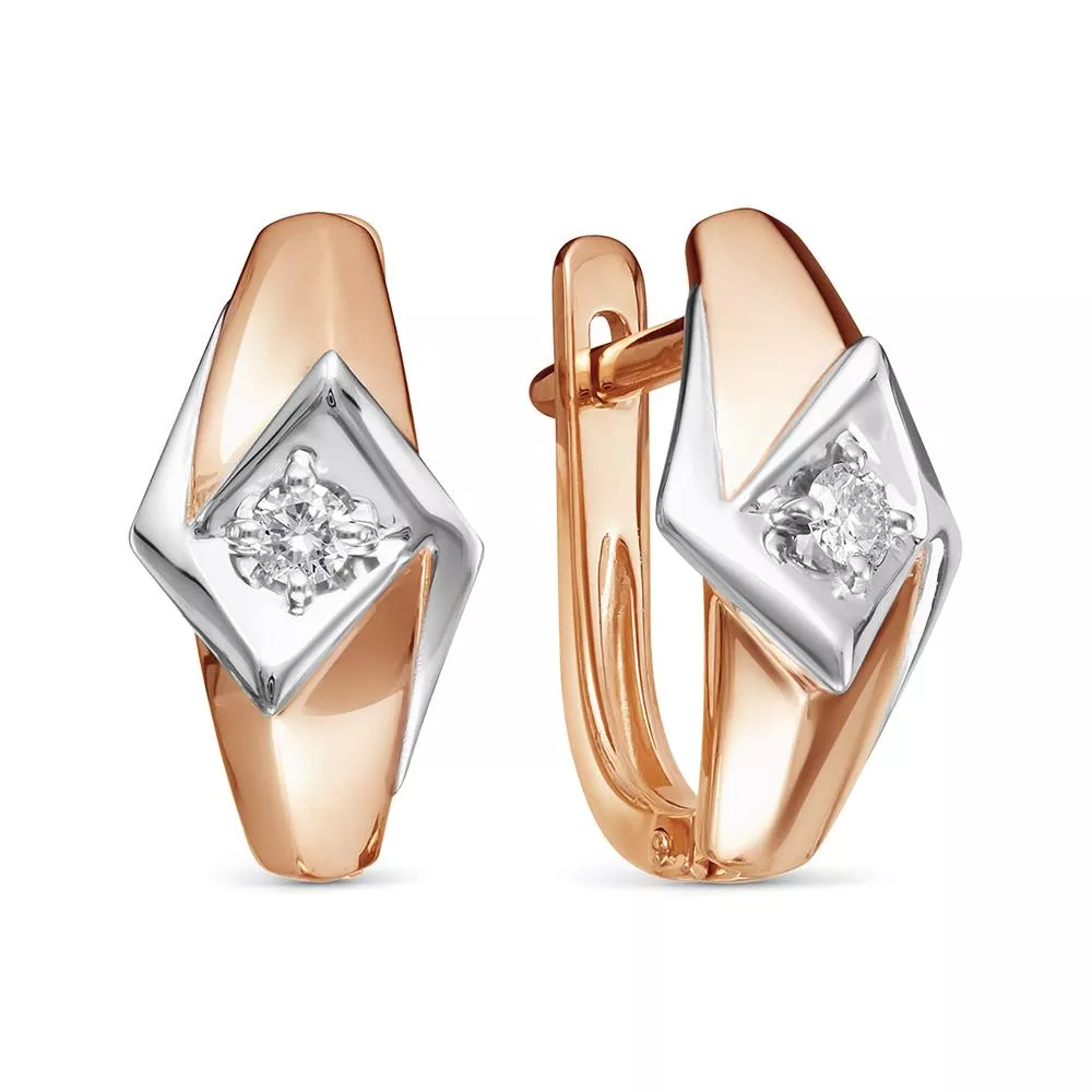 Серьги из красного золота с бриллиантом V27661510000