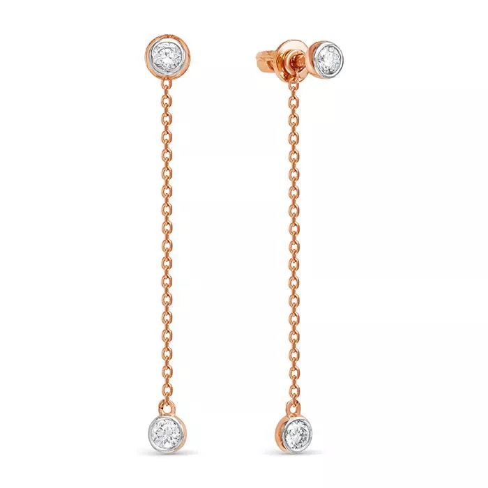 Серьги из красного золота с бриллиантом V42521510000