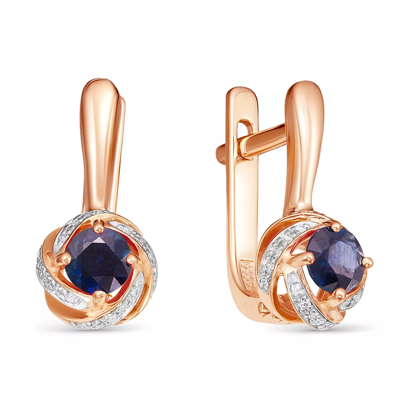 Серьги из красного золота с сапфиром V25661510300