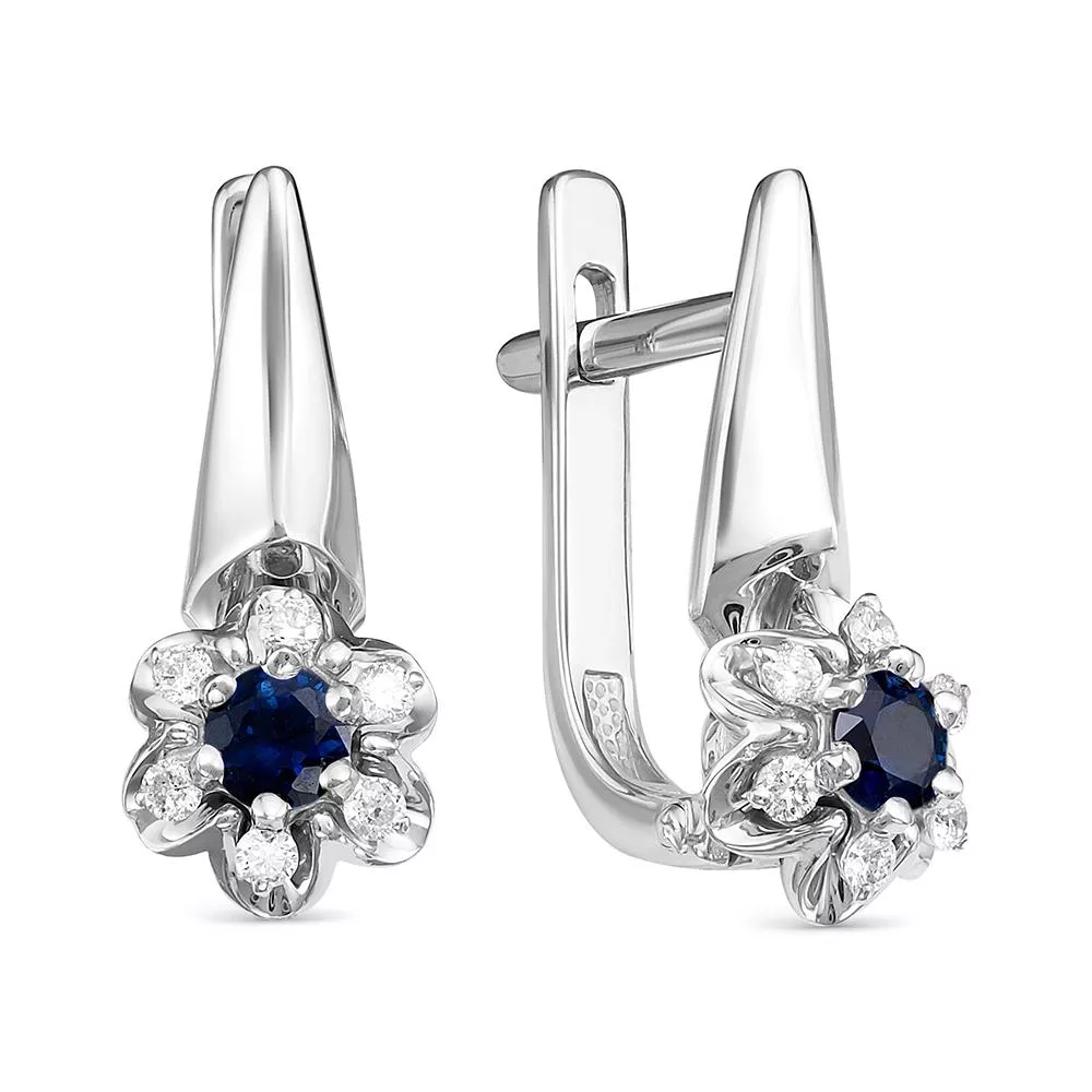 Серьги из белого золота с сапфиром V24152510300