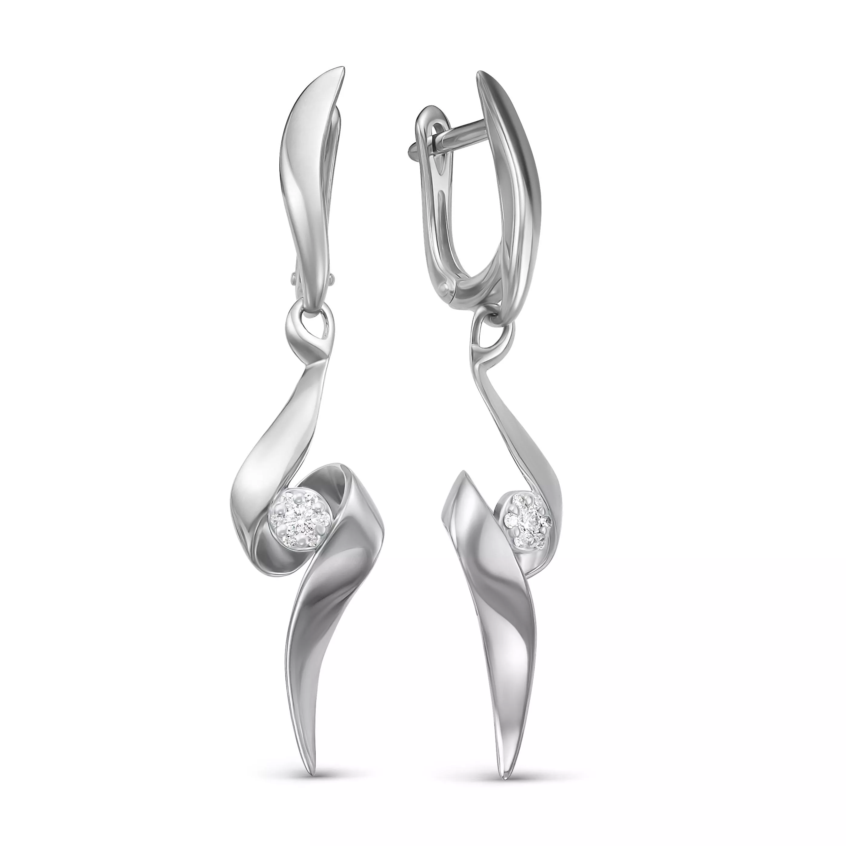 Серьги из белого золота с бриллиантом V27172514600