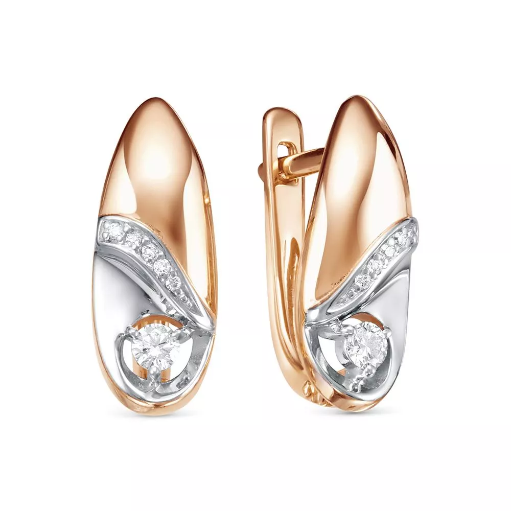 Серьги из красного золота с бриллиантом V28291510000