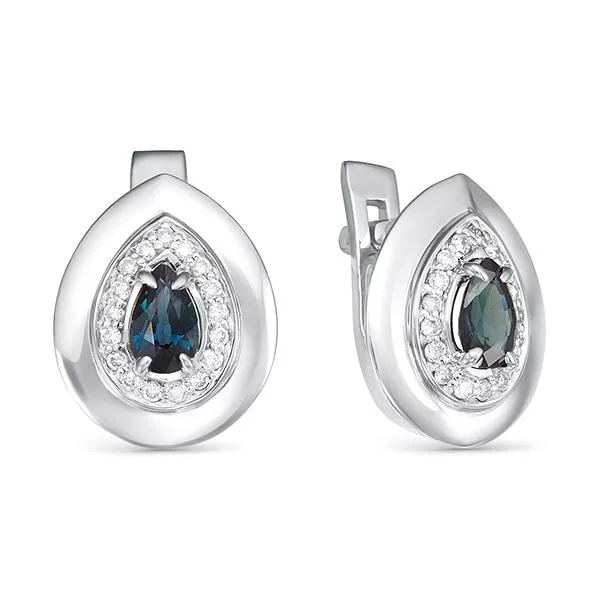 Серьги из белого золота с сапфиром V21482510300