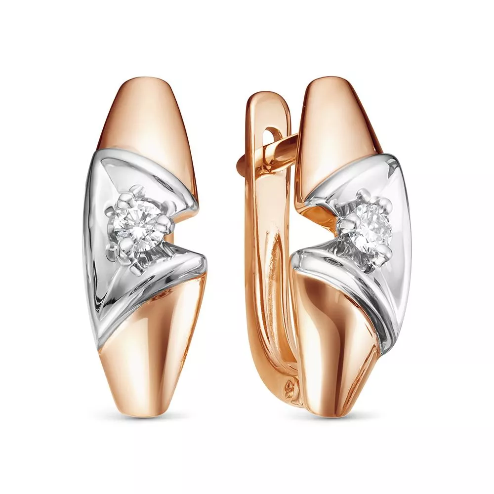 Серьги из красного золота с бриллиантом V27631510000