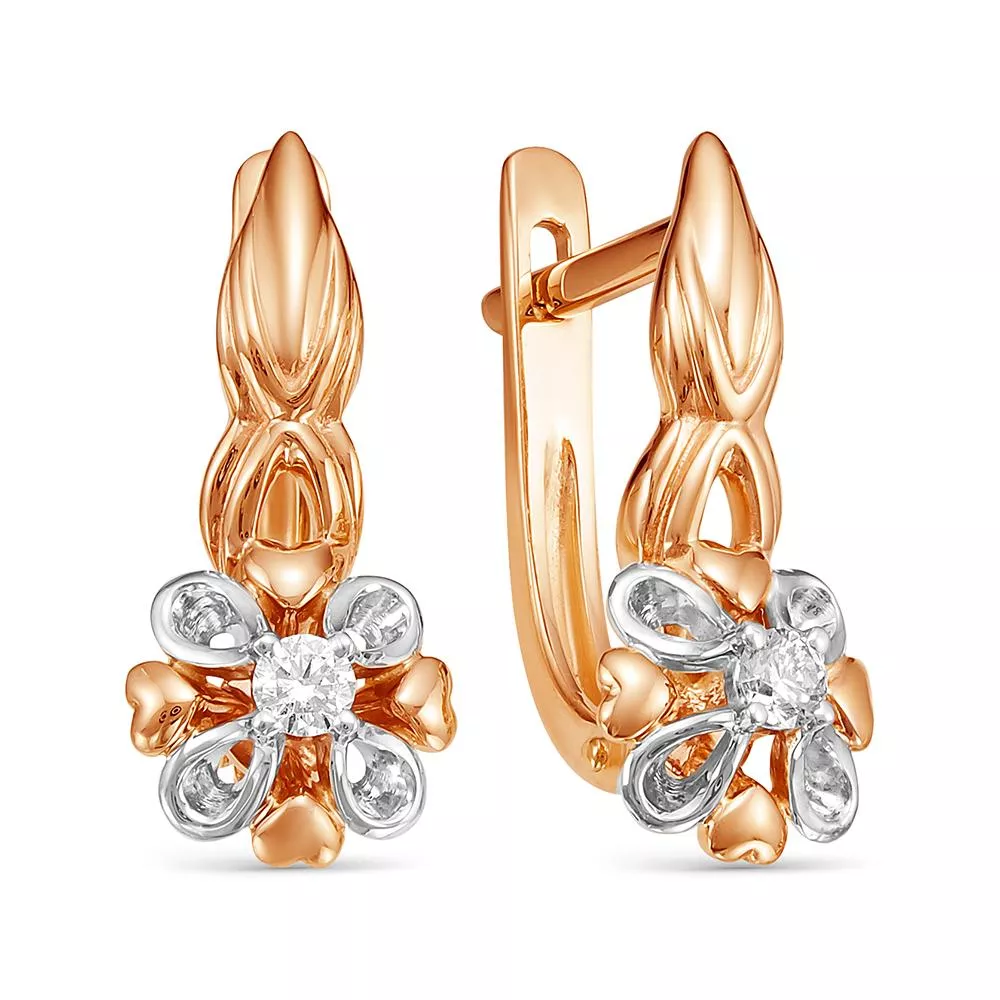 Серьги из красного золота с бриллиантом V24261510000