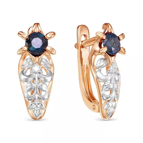 Серьги из красного золота с сапфиром V24161510300
