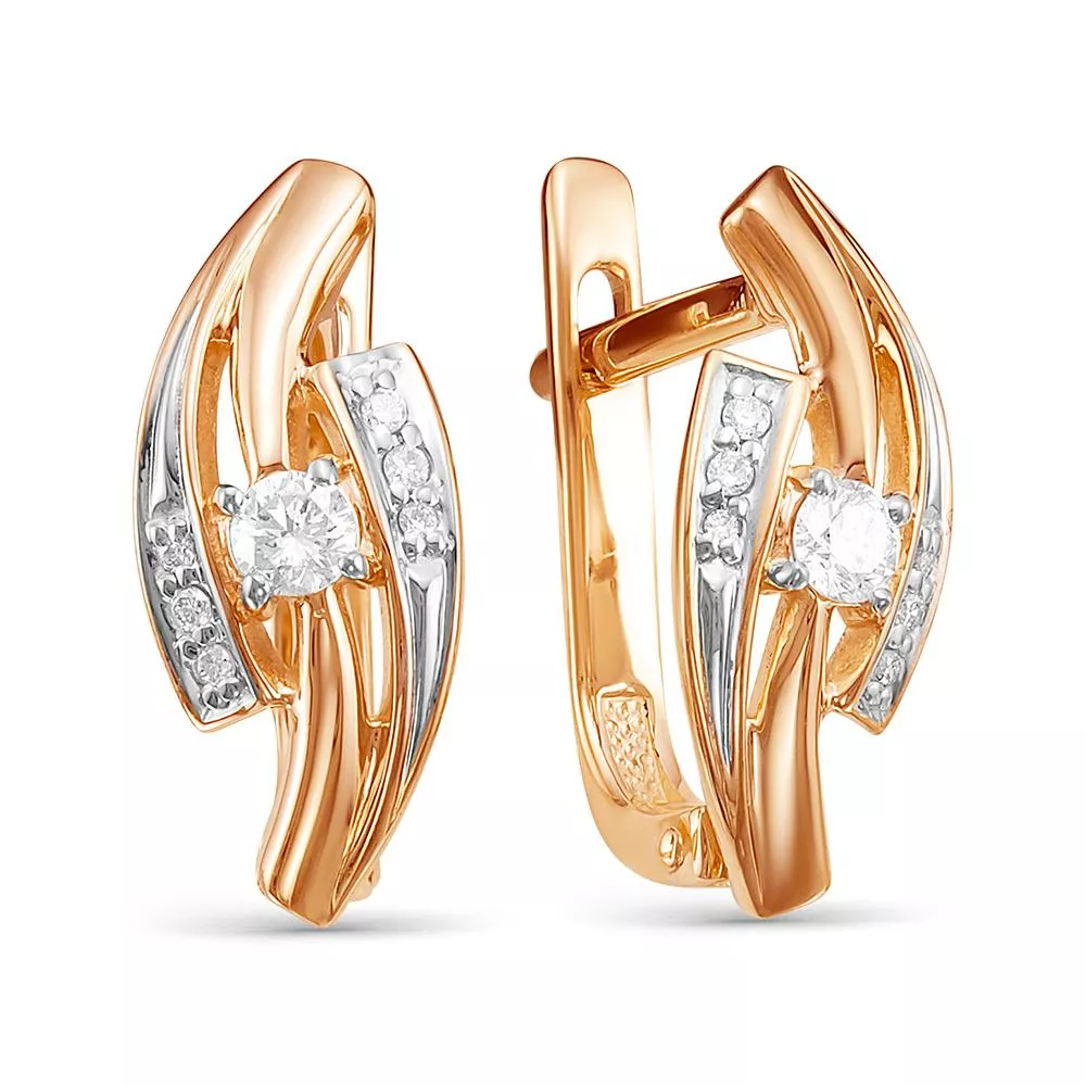 Серьги из красного золота с бриллиантом V24041510000