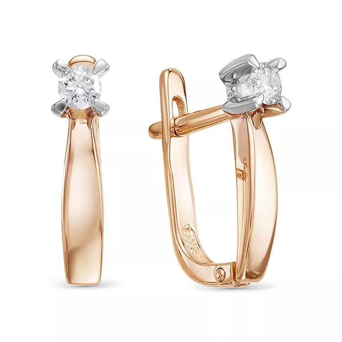 Серьги из красного золота с бриллиантом V26101510000