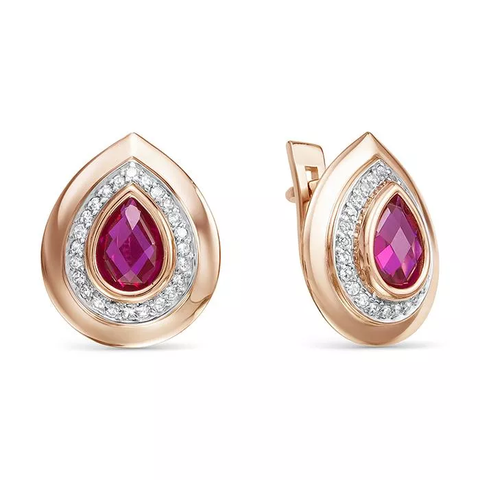 Серьги из красного золота с рубином V20901511800