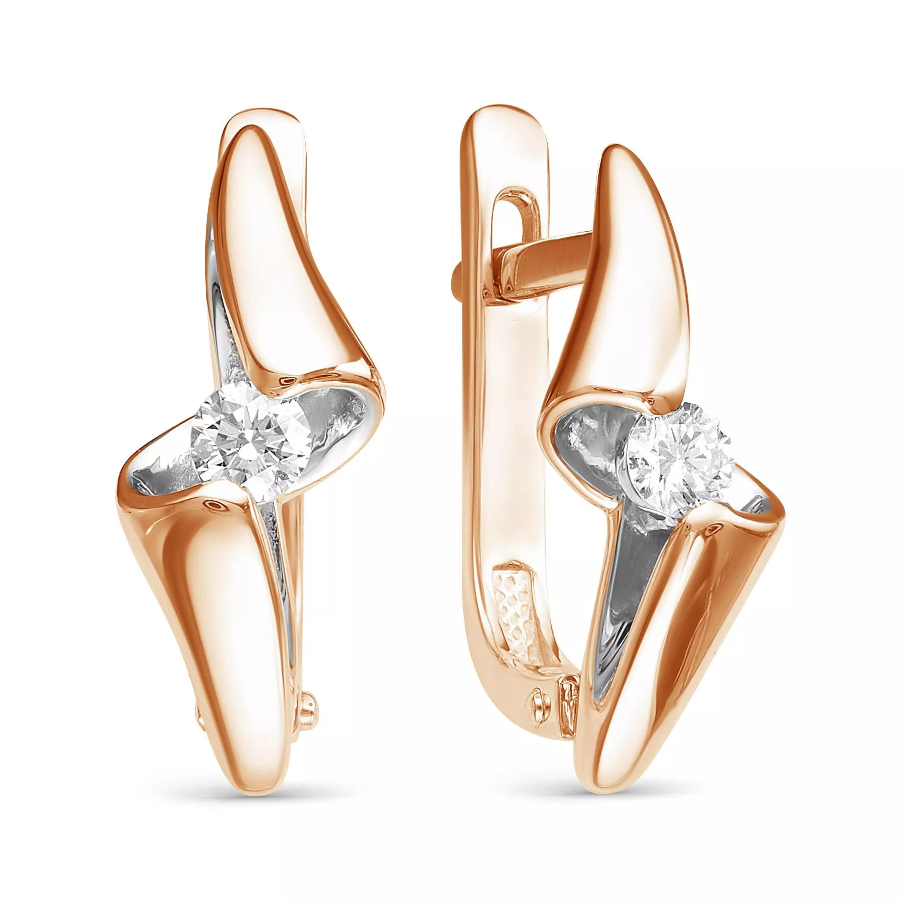 Серьги из красного золота с бриллиантом V22181510000