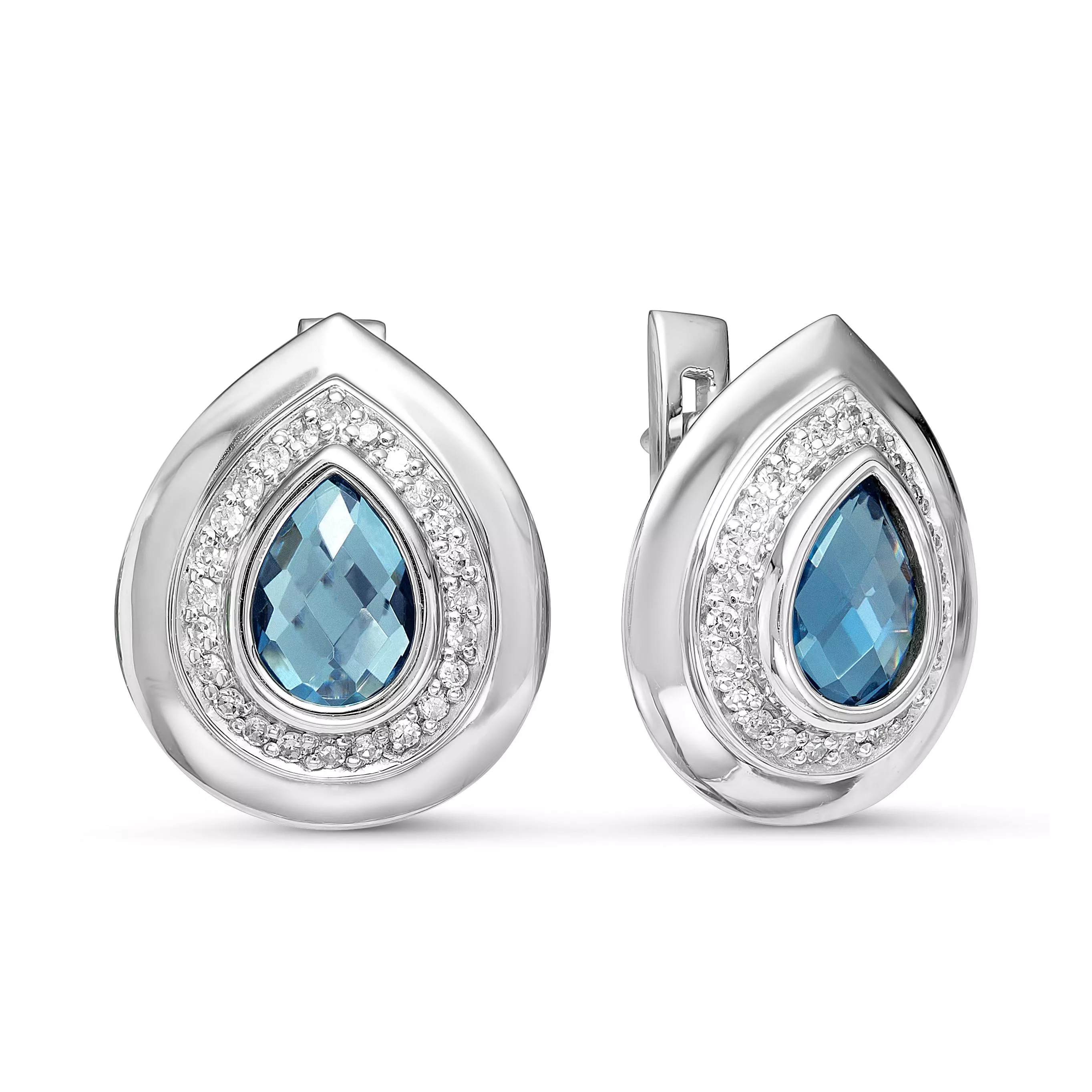 Серьги из белого золота с топазом V20902512300