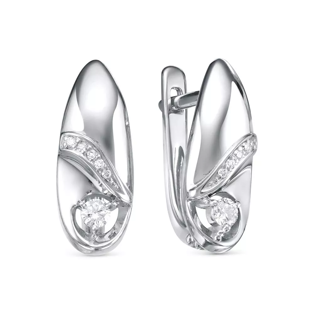 Серьги из белого золота с бриллиантом V28292510000