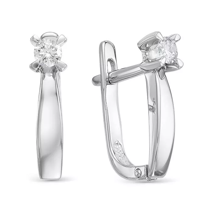 Серьги из белого золота с бриллиантом V26102510000
