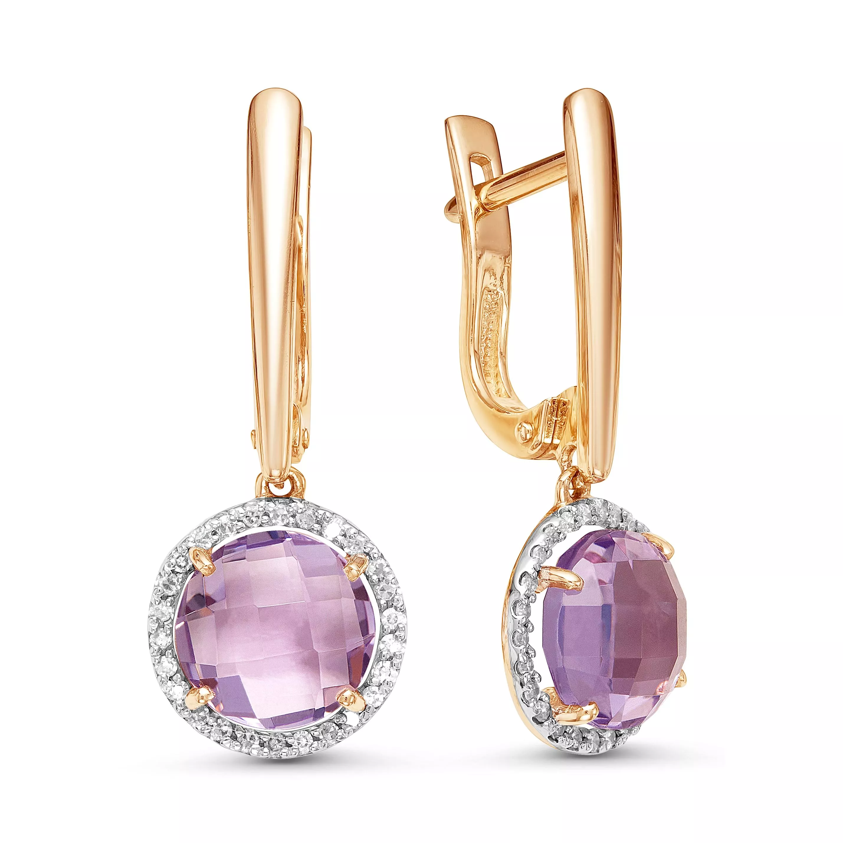 Серьги из красного золота с аметистом V21531513200