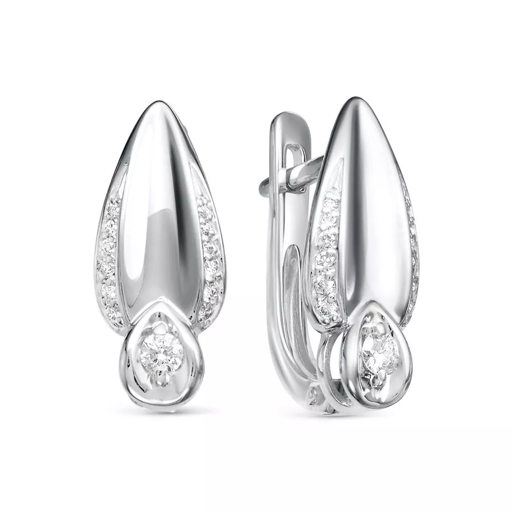 Серьги из белого золота с бриллиантом V28152510000