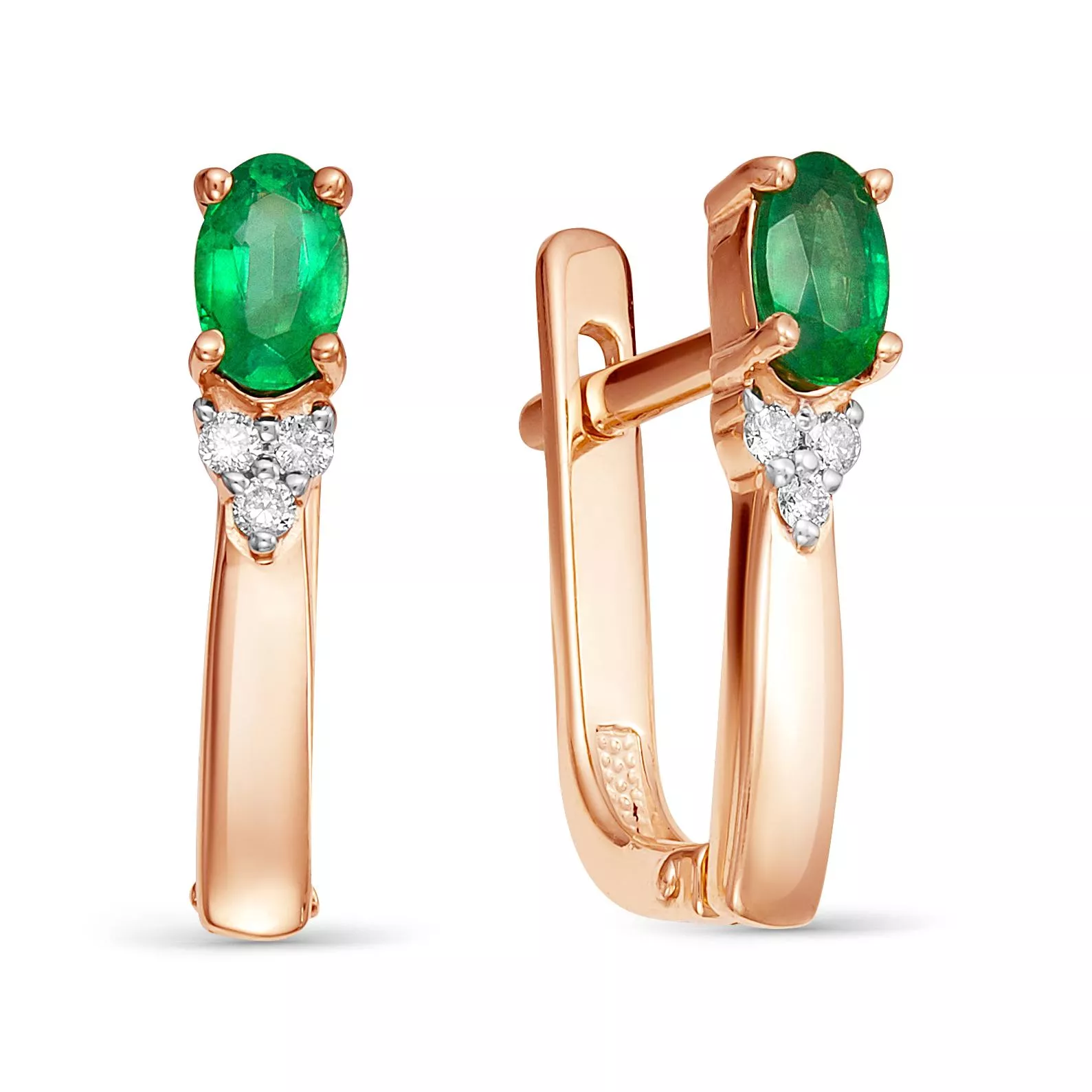 Серьги из красного золота с изумрудом V25651510400