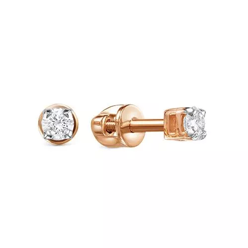 Серьги из красного золота с бриллиантом V41001510000