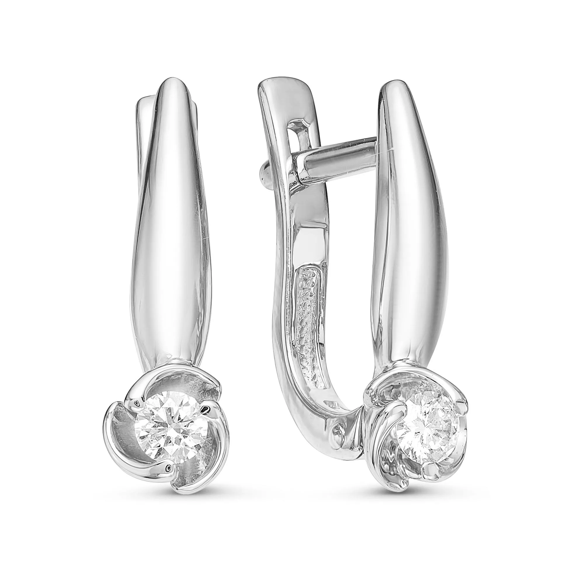 Серьги из белого золота с бриллиантом V21292510000