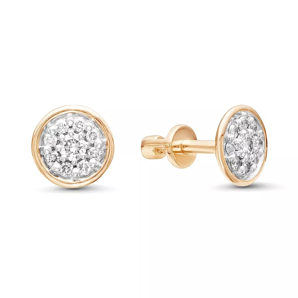 Серьги из красного золота с бриллиантом V40641510000