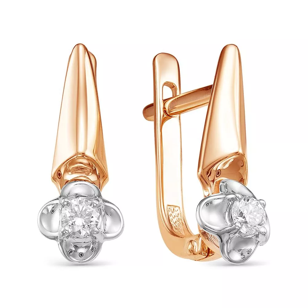 Серьги из красного золота с бриллиантом V24061510000