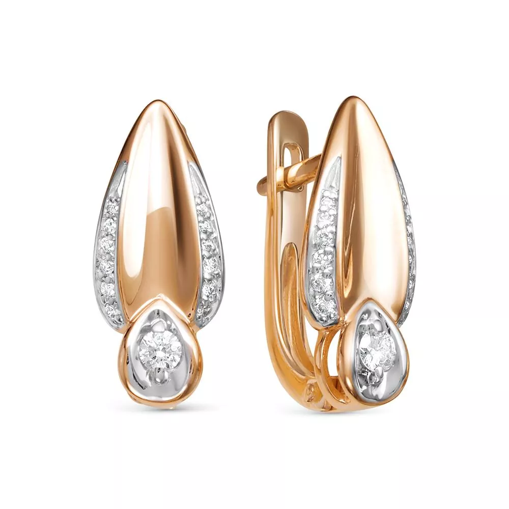 Серьги из красного золота с бриллиантом V28151510000