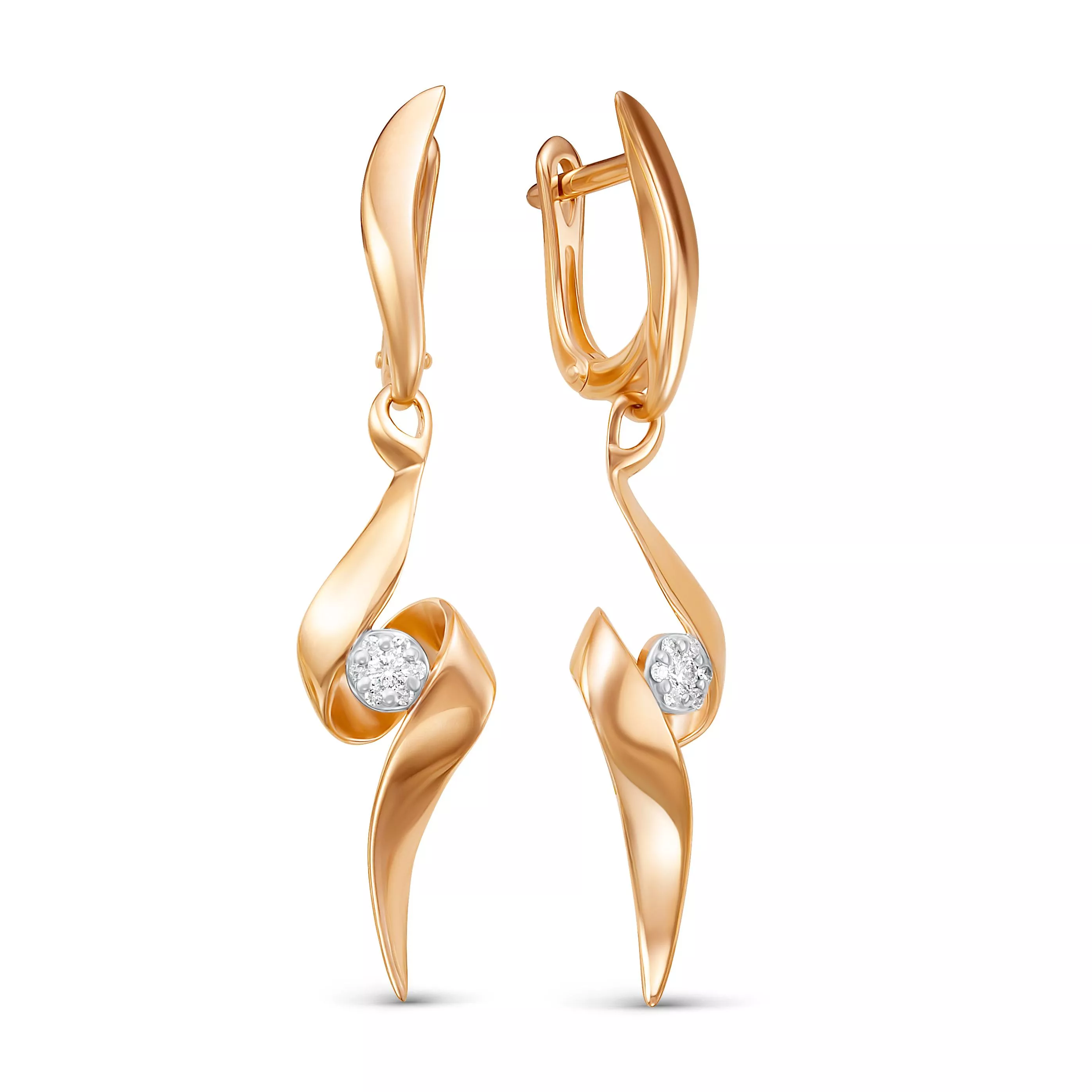 Серьги из красного золота с бриллиантом V27171514600