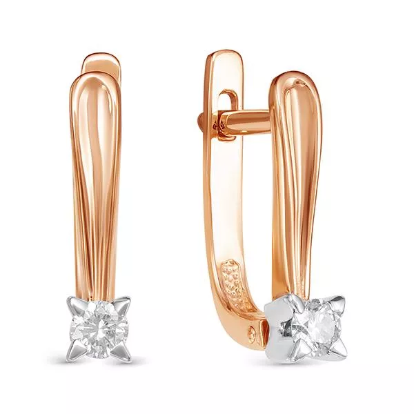 Серьги из красного золота с бриллиантом V26091510000