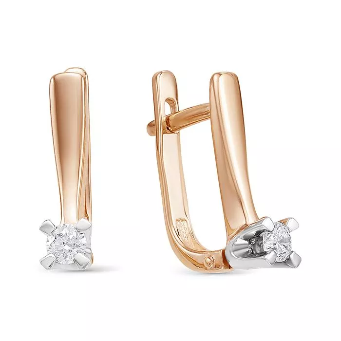 Серьги из красного золота с бриллиантом V26071510000