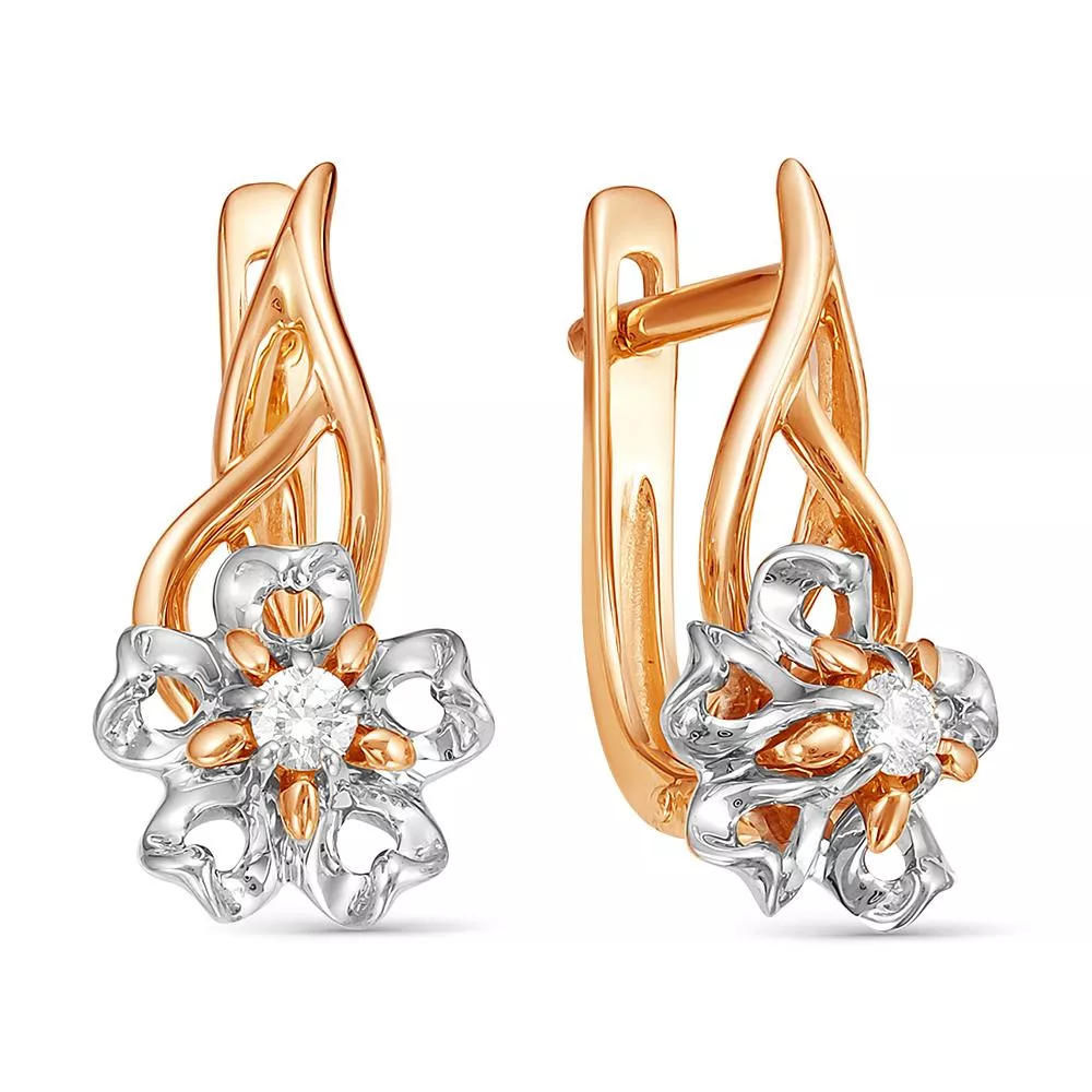 Серьги из красного золота с бриллиантом V24291510000