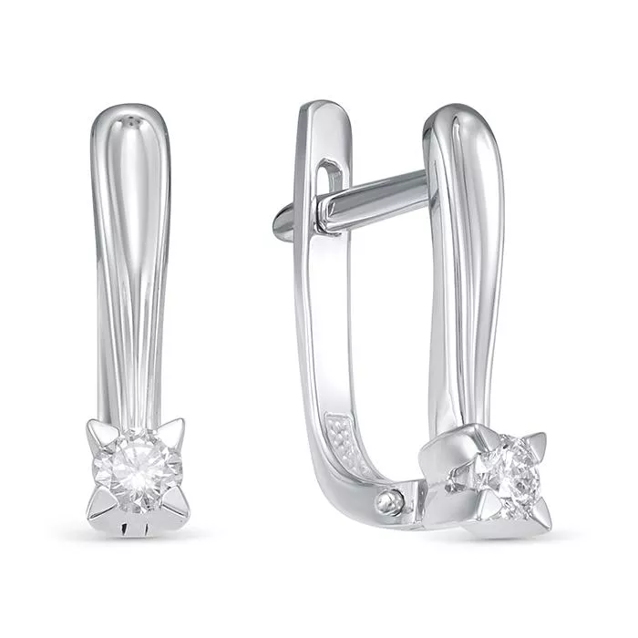 Серьги из белого золота с бриллиантом V26092510000