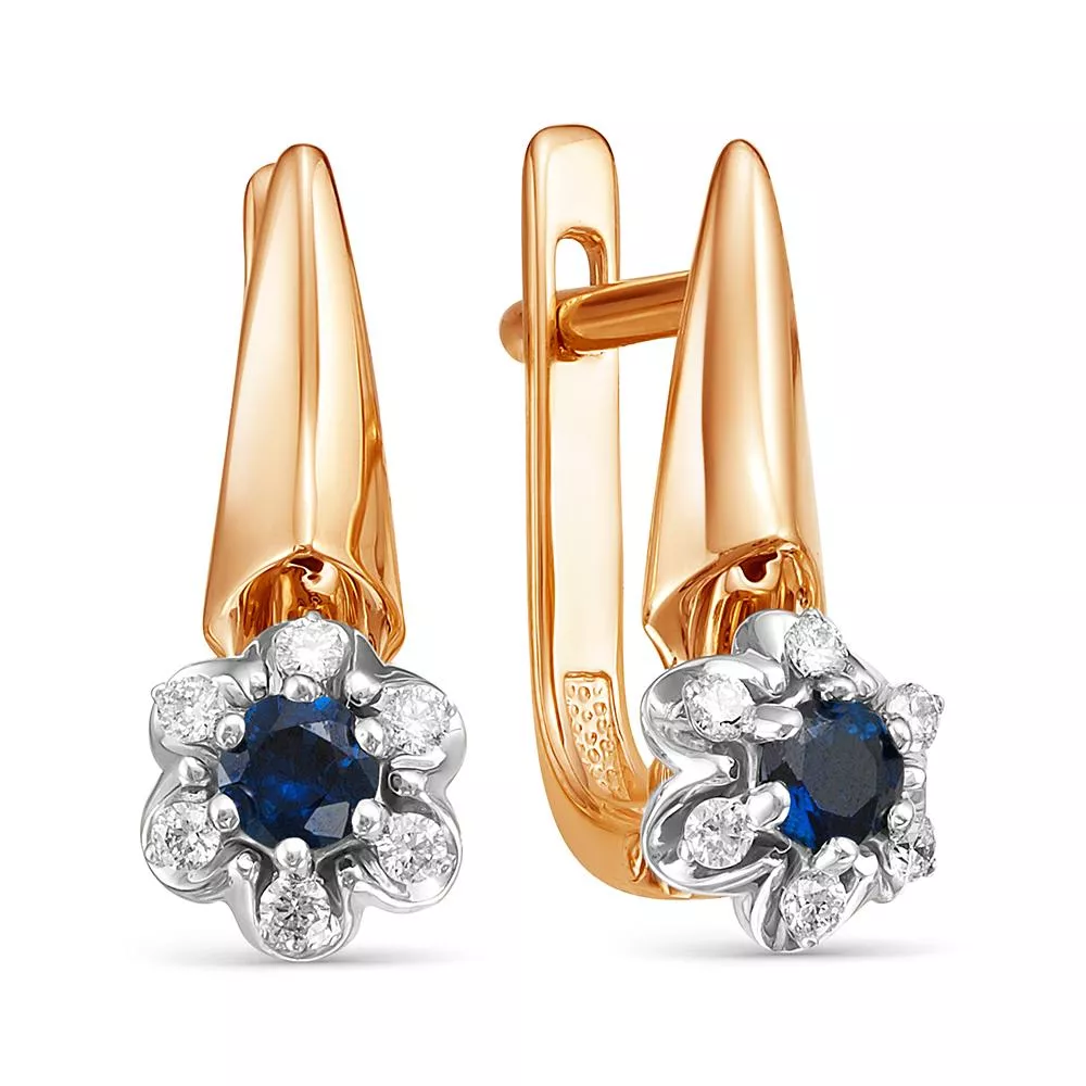 Серьги из красного золота с сапфиром V24151510300