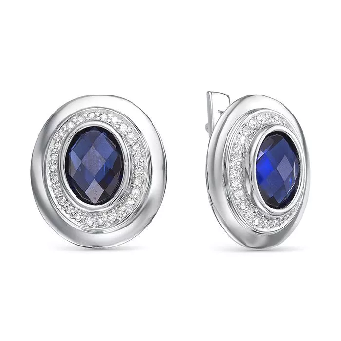 Серьги из белого золота с сапфиром V20912511600