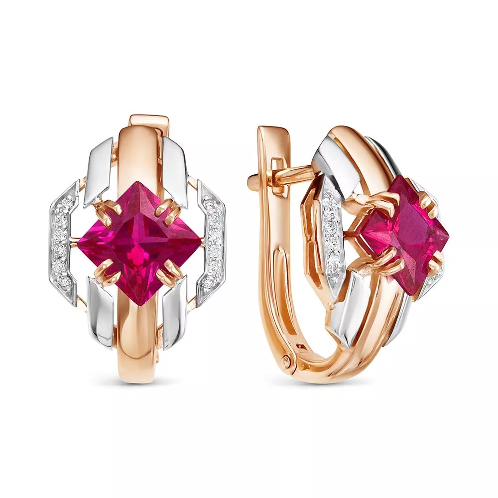 Серьги из красного золота с рубином V27721511800