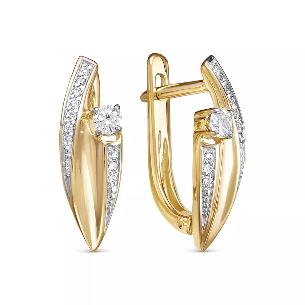 Серьги из лимонного золота с бриллиантом V28113510000