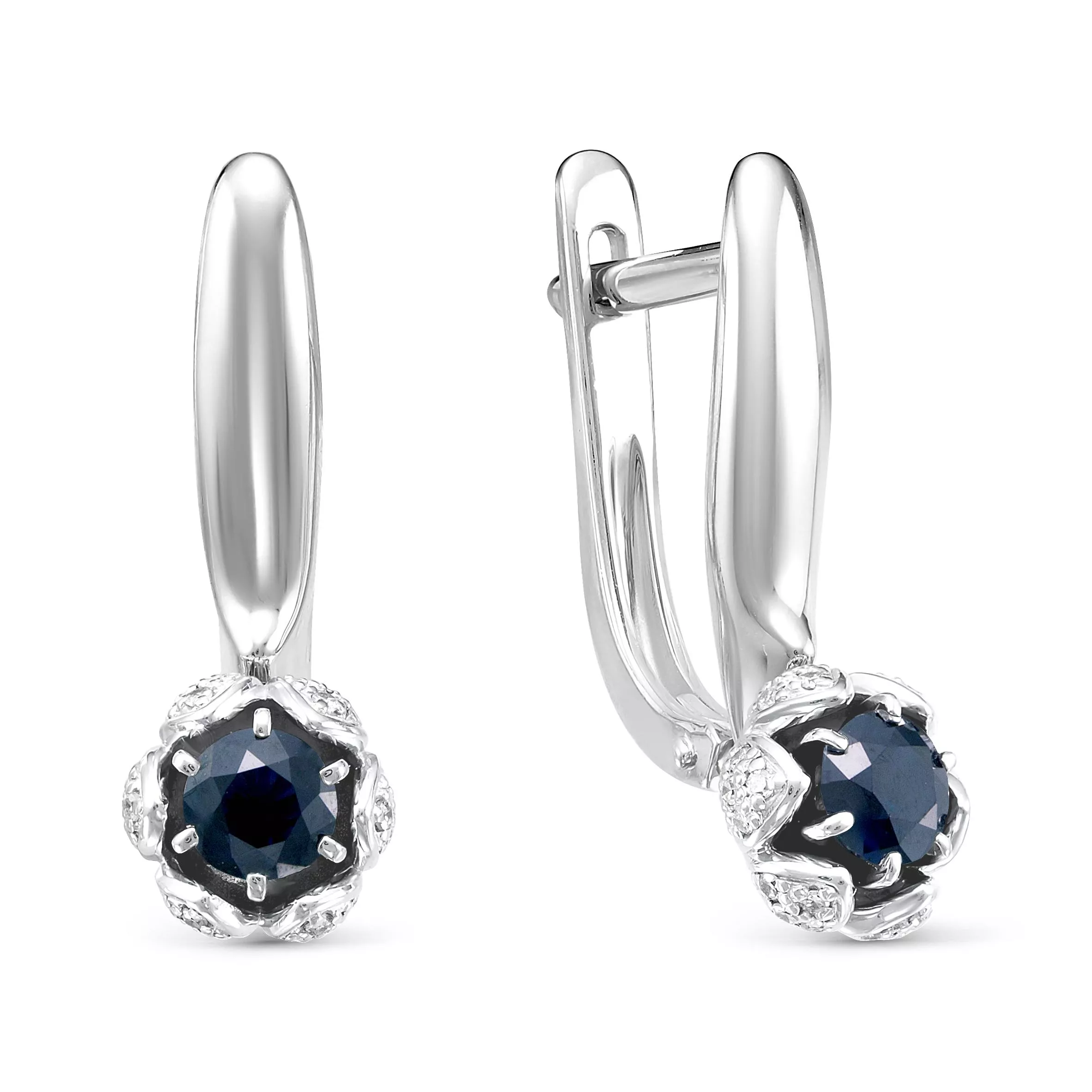 Серьги из белого золота с сапфиром V26012510300