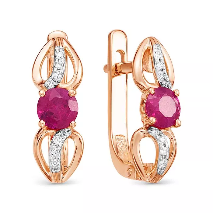 Серьги из красного золота с рубином V25591510500