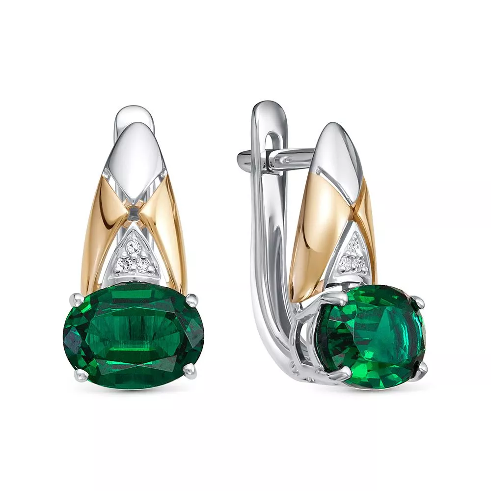 Серьги из белого золота с изумрудом V27672531700