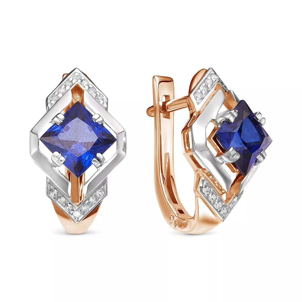 Серьги из красного золота с сапфиром V27711511600