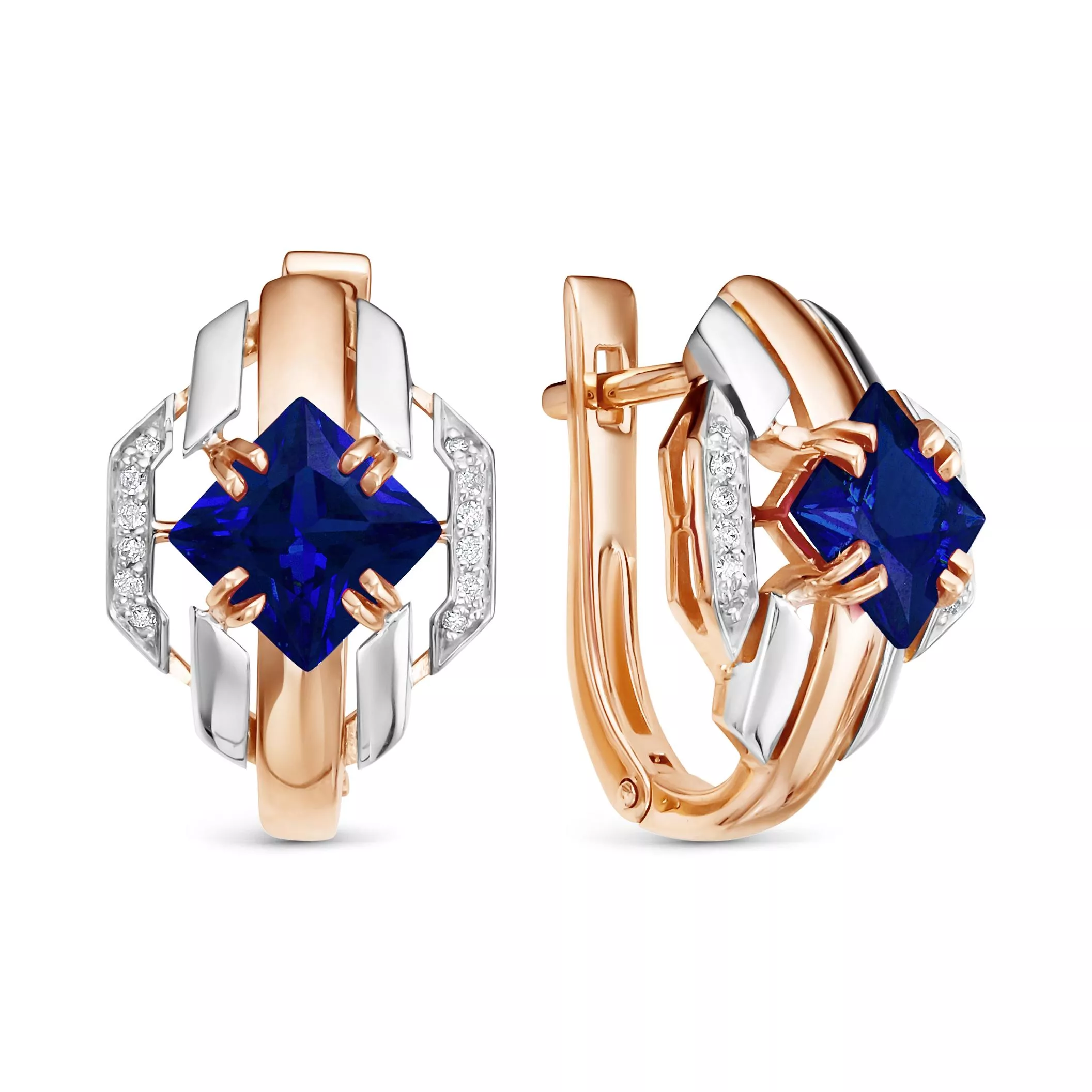 Серьги из красного золота с сапфиром V27721511600