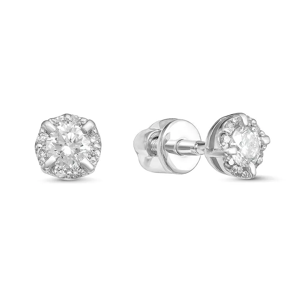Серьги из белого золота с бриллиантом V44092510000