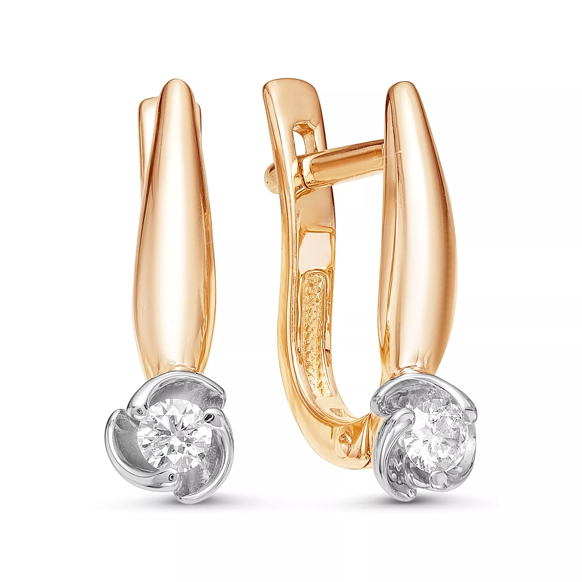 Серьги из красного золота с бриллиантом V21291510000