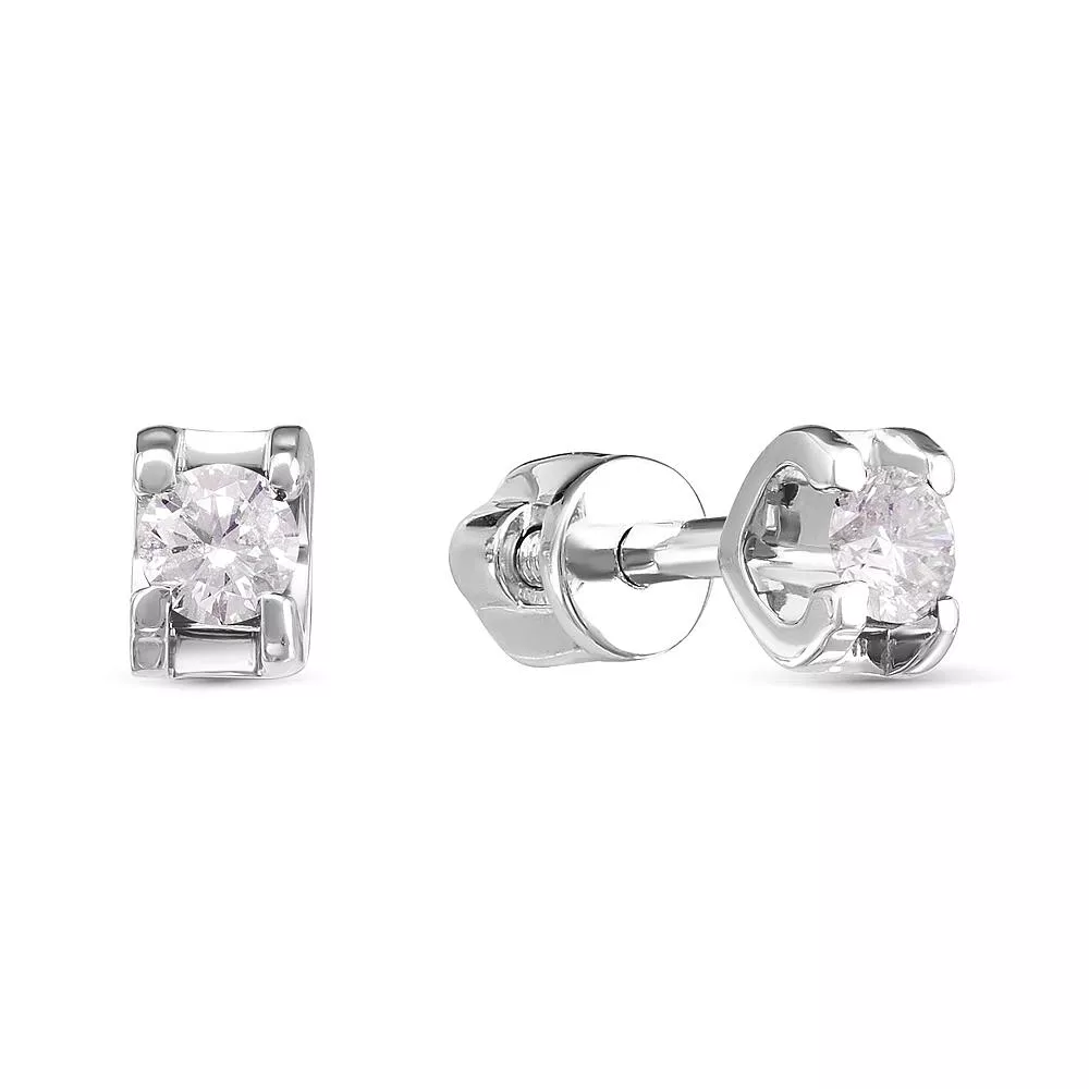 Серьги из белого золота с бриллиантом V44772510000