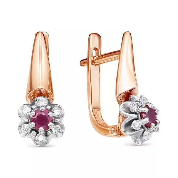 Серьги из красного золота с рубином V24151510500